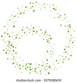 Vector colorful round confetti isolated on white background.Birthday card.Square card and frame.Template for holiday, party, birthday, wedding, solemnity.