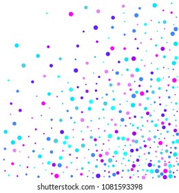 Vector colorful round confetti isolated on white background.Birthday card.Square card and frame.Template for holiday, party, birthday, wedding, solemnity.