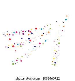 Vector colorful round confetti isolated on white background.Birthday card.Square card and frame.Template for holiday, party, birthday, wedding, solemnity.