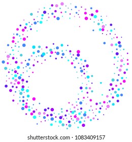 Vector colorful round confetti isolated on white background.Birthday card.Square card and frame.Template for holiday, party, birthday, wedding, solemnity.