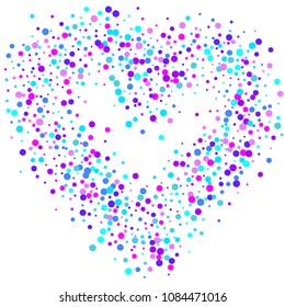 Vector colorful round confetti isolated on white background.Birthday card.Square card and frame.Template for holiday, party, birthday, wedding, solemnity.