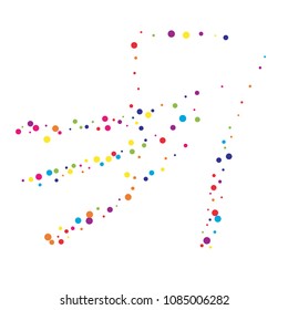 Vector colorful round confetti isolated on white background.Birthday card.Square card and frame.Template for holiday, party, birthday, wedding, solemnity.