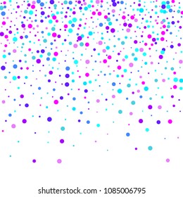 Vector colorful round confetti isolated on white background.Birthday card.Square card and frame.Template for holiday, party, birthday, wedding, solemnity.