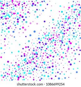 Vector colorful round confetti isolated on white background.Birthday card.Square card and frame.Template for holiday, party, birthday, wedding, solemnity.