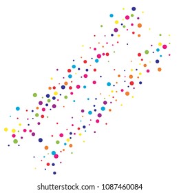 Vector colorful round confetti isolated on white background.Birthday card.Square card and frame.Template for holiday, party, birthday, wedding, solemnity.