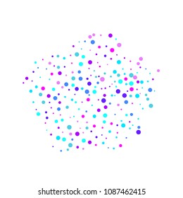 Vector colorful round confetti isolated on white background.Birthday card.Square card and frame.Template for holiday, party, birthday, wedding, solemnity.