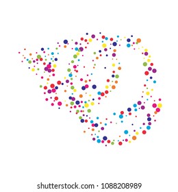 Vector colorful round confetti isolated on white background.Birthday card.Square card and frame.Template for holiday, party, birthday, wedding, solemnity.