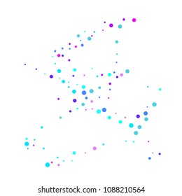 Vector colorful round confetti isolated on white background.Birthday card.Square card and frame.Template for holiday, party, birthday, wedding, solemnity.