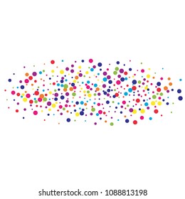 Vector colorful round confetti isolated on white background.Birthday card.Square card and frame.Template for holiday, party, birthday, wedding, solemnity.