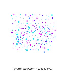Vector colorful round confetti isolated on white background.Birthday card.Square card and frame.Template for holiday, party, birthday, wedding, solemnity.
