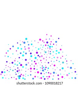 Vector colorful round confetti isolated on white background.Birthday card.Square card and frame.Template for holiday, party, birthday, wedding, solemnity.