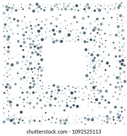 Vector colorful round confetti isolated on white background.Birthday card.Square card and frame.Template for holiday, party, birthday, wedding, solemnity.