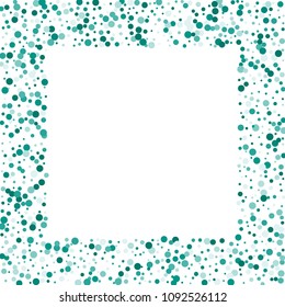 Vector colorful round confetti isolated on white background.Birthday card.Square card and frame.Template for holiday, party, birthday, wedding, solemnity.