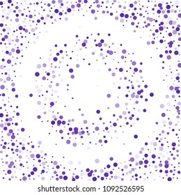 Vector colorful round confetti isolated on white background.Birthday card.Square card and frame.Template for holiday, party, birthday, wedding, solemnity.