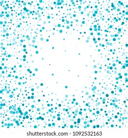 Vector colorful round confetti isolated on white background.Birthday card.Square card and frame.Template for holiday, party, birthday, wedding, solemnity.