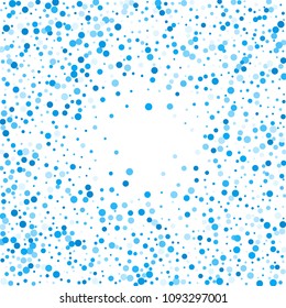 Vector colorful round confetti isolated on white background.Birthday card.Square card and frame.Template for holiday, party, birthday, wedding, solemnity.