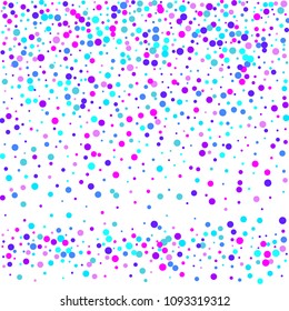 Vector colorful round confetti isolated on white background.Birthday card.Square card and frame.Template for holiday, party, birthday, wedding, solemnity.