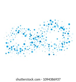 Vector colorful round confetti isolated on white background.Birthday card.Square card and frame.Template for holiday, party, birthday, wedding, solemnity.