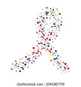 Vector colorful round confetti isolated on white background.Birthday card.Square card and frame.Template for holiday, party, birthday, wedding, solemnity.