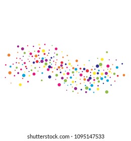 Vector colorful round confetti isolated on white background.Birthday card.Square card and frame.Template for holiday, party, birthday, wedding, solemnity.