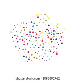 Vector colorful round confetti isolated on white background.Birthday card.Square card and frame.Template for holiday, party, birthday, wedding, solemnity.