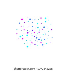 Vector colorful round confetti isolated on white background.Birthday card.Square card and frame.Template for holiday, party, birthday, wedding, solemnity.
