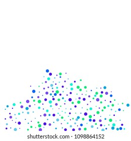 Vector colorful round confetti isolated on white background.Birthday card.Square card and frame.Template for holiday, party, birthday, wedding, solemnity.