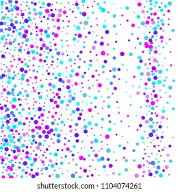 Vector colorful round confetti isolated on white background.Birthday card.Square card and frame.Template for holiday, party, birthday, wedding, solemnity.