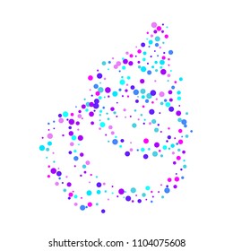 Vector colorful round confetti isolated on white background.Birthday card.Square card and frame.Template for holiday, party, birthday, wedding, solemnity.
