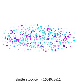 Vector colorful round confetti isolated on white background.Birthday card.Square card and frame.Template for holiday, party, birthday, wedding, solemnity.