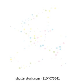 Vector colorful round confetti isolated on white background.Birthday card.Square card and frame.Template for holiday, party, birthday, wedding, solemnity.