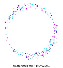 Vector colorful round confetti isolated on white background.Birthday card.Square card and frame.Template for holiday, party, birthday, wedding, solemnity.