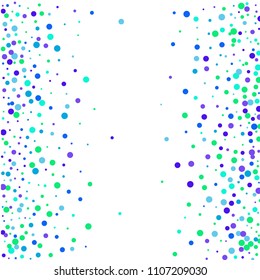 Vector colorful round confetti isolated on white background.Birthday card.Square card and frame.Template for holiday, party, birthday, wedding, solemnity.