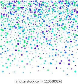 Vector colorful round confetti isolated on white background.Birthday card.Square card and frame.Template for holiday, party, birthday, wedding, solemnity.