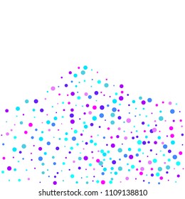 Vector colorful round confetti isolated on white background.Birthday card.Square card and frame.Template for holiday, party, birthday, wedding, solemnity.