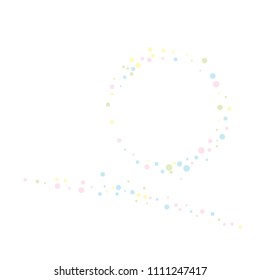 Vector colorful round confetti isolated on white background.Birthday card.Square card and frame.Template for holiday, party, birthday, wedding, solemnity.