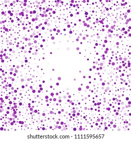 Vector colorful round confetti isolated on white background.Birthday card.Square card and frame.Template for holiday, party, birthday, wedding, solemnity.