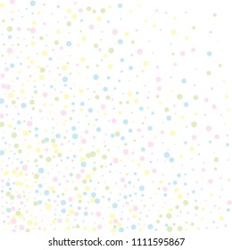 Vector colorful round confetti isolated on white background.Birthday card.Square card and frame.Template for holiday, party, birthday, wedding, solemnity.