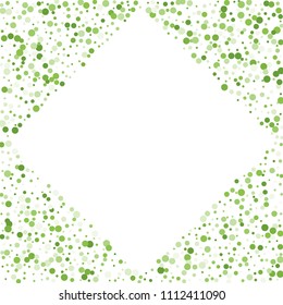 Vector colorful round confetti isolated on white background.Birthday card.Square card and frame.Template for holiday, party, birthday, wedding, solemnity.