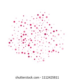 Vector colorful round confetti isolated on white background.Birthday card.Square card and frame.Template for holiday, party, birthday, wedding, solemnity.