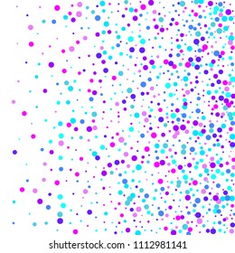 Vector colorful round confetti isolated on white background.Birthday card.Square card and frame.Template for holiday, party, birthday, wedding, solemnity.