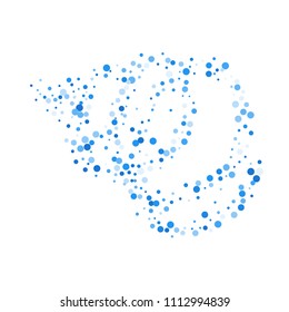 Vector colorful round confetti isolated on white background.Birthday card.Square card and frame.Template for holiday, party, birthday, wedding, solemnity.