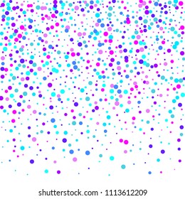Vector colorful round confetti isolated on white background.Birthday card.Square card and frame.Template for holiday, party, birthday, wedding, solemnity.
