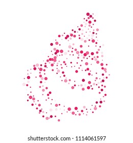 Vector colorful round confetti isolated on white background.Birthday card.Square card and frame.Template for holiday, party, birthday, wedding, solemnity.