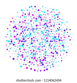 Vector colorful round confetti isolated on white background.Birthday card.Square card and frame.Template for holiday, party, birthday, wedding, solemnity.