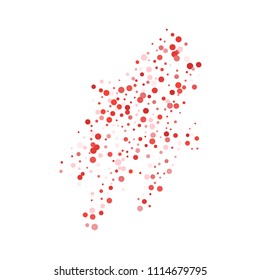 Vector colorful round confetti isolated on white background.Birthday card.Square card and frame.Template for holiday, party, birthday, wedding, solemnity.