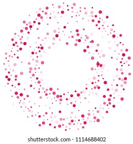 Vector colorful round confetti isolated on white background.Birthday card.Square card and frame.Template for holiday, party, birthday, wedding, solemnity.