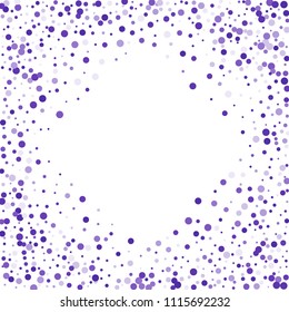 Vector colorful round confetti isolated on white background.Birthday card.Square card and frame.Template for holiday, party, birthday, wedding, solemnity.
