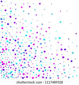 Vector colorful round confetti isolated on white background.Birthday card.Square card and frame.Template for holiday, party, birthday, wedding, solemnity.