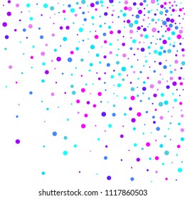 Vector colorful round confetti isolated on white background.Birthday card.Square card and frame.Template for holiday, party, birthday, wedding, solemnity.